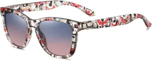 Men's and women's sunglasses Women Polarized Sunglasses Eyeglasses Frames Men Sun Glasses Bohemian Camping Beach Sports Visor Eyewear,Flower blue pink,CN