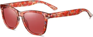 Men's and women's sunglasses Women Polarized Sunglasses Eyeglasses Frames Men Sun Glasses Bohemian Camping Beach Sports Visor Eyewear,Ocean red,CN