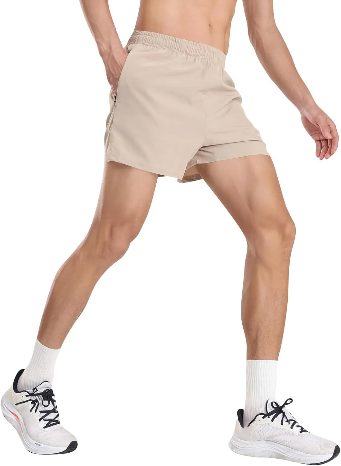 Men's Athletic Shorts Loose-Fit Lightweight Quick Dry Running Workout Gym Casual Shorts with Pockets