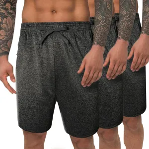Men's Athletic Workout Gym Shorts Quick Dry Loose Fit Active Shorts with Zipper Pockets