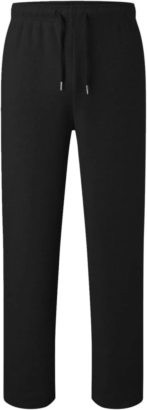Men's Baggy Fleece Sweatpants Casual Drawstring Tapered Joggers Athletic Sweat Pants Workout Running with Pockets