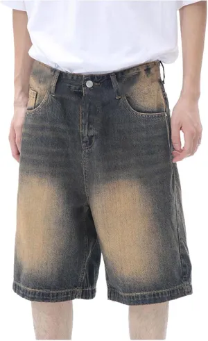 Men's Baggy Jean Shorts Loose Fit Mid Denim Shorts Summer Casual Aesthetic Pants Trendy Outfits