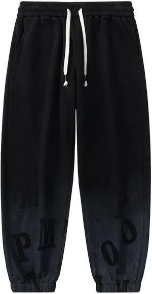 Men's Baggy Sweatpants Color Block Drawstring Sweatpants Casual Loose Lounge Sweat Pants Cargo Joggers with Pockets