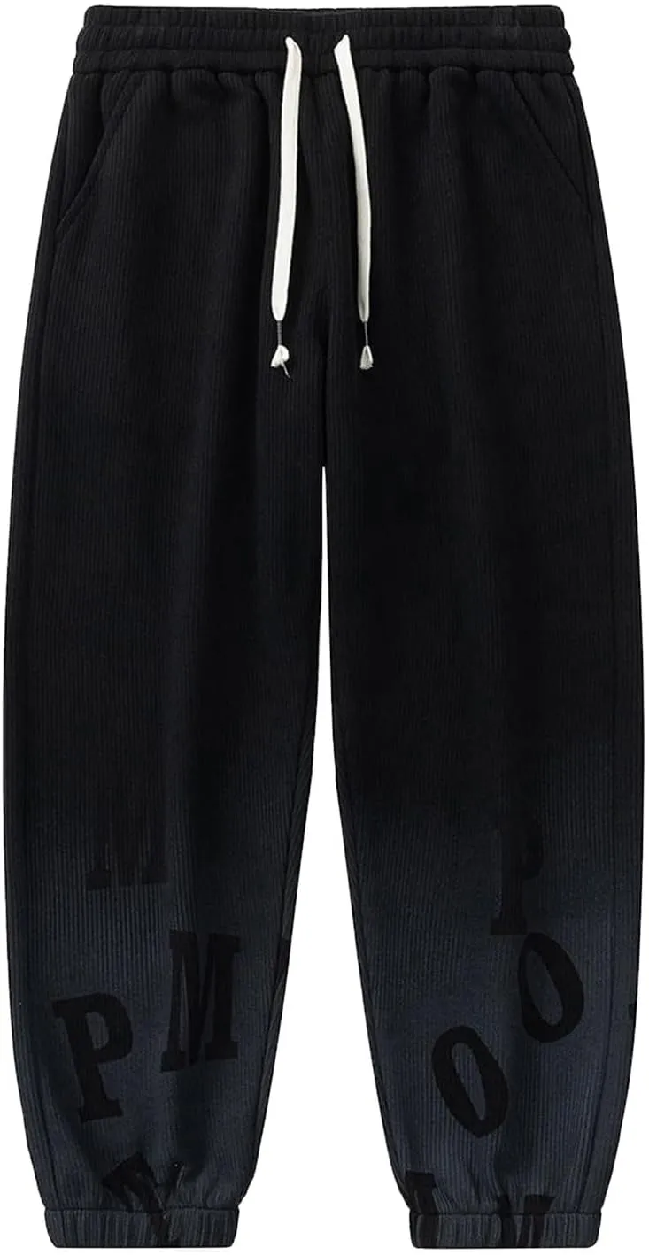 Men's Baggy Sweatpants Color Block Drawstring Sweatpants Casual Loose Lounge Sweat Pants Cargo Joggers with Pockets