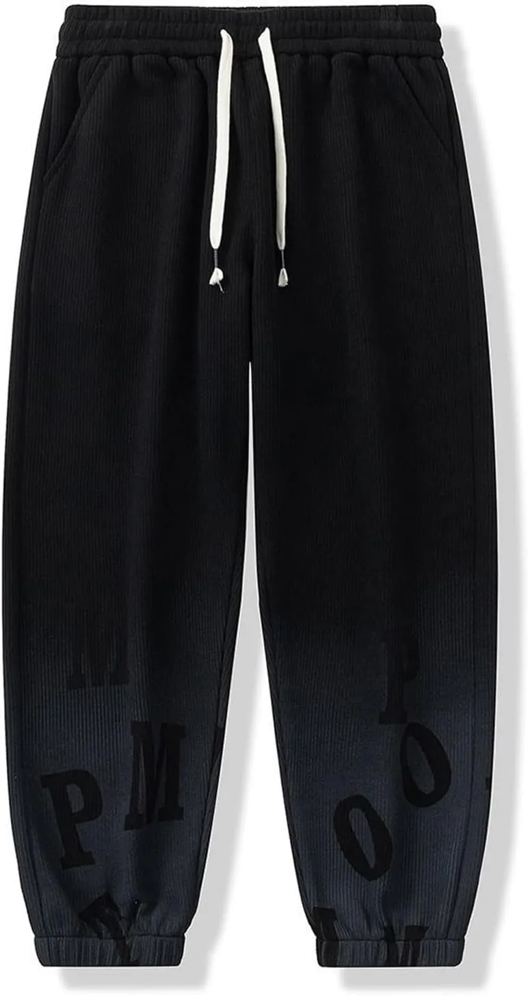 Men's Baggy Sweatpants Color Block Drawstring Sweatpants Casual Loose Lounge Sweat Pants Cargo Joggers with Pockets