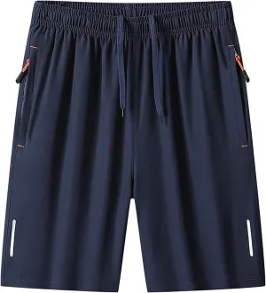 Mens Basketball Shorts Running Outdoor Activewear Gym Mosture-Wicking Breathable Bermuda Shorts with Zipper Pockets