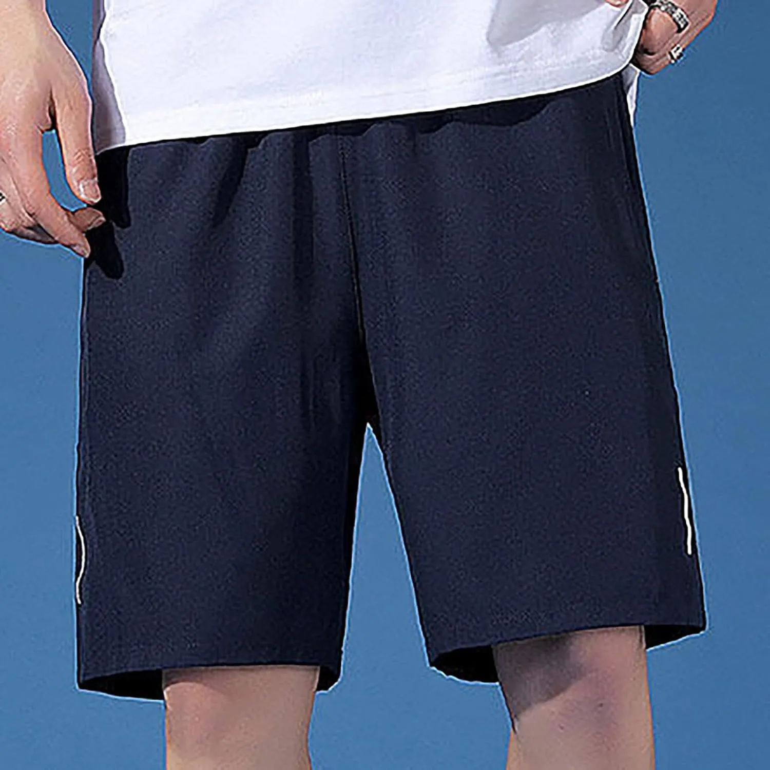 Mens Basketball Shorts Running Outdoor Activewear Gym Mosture-Wicking Breathable Bermuda Shorts with Zipper Pockets