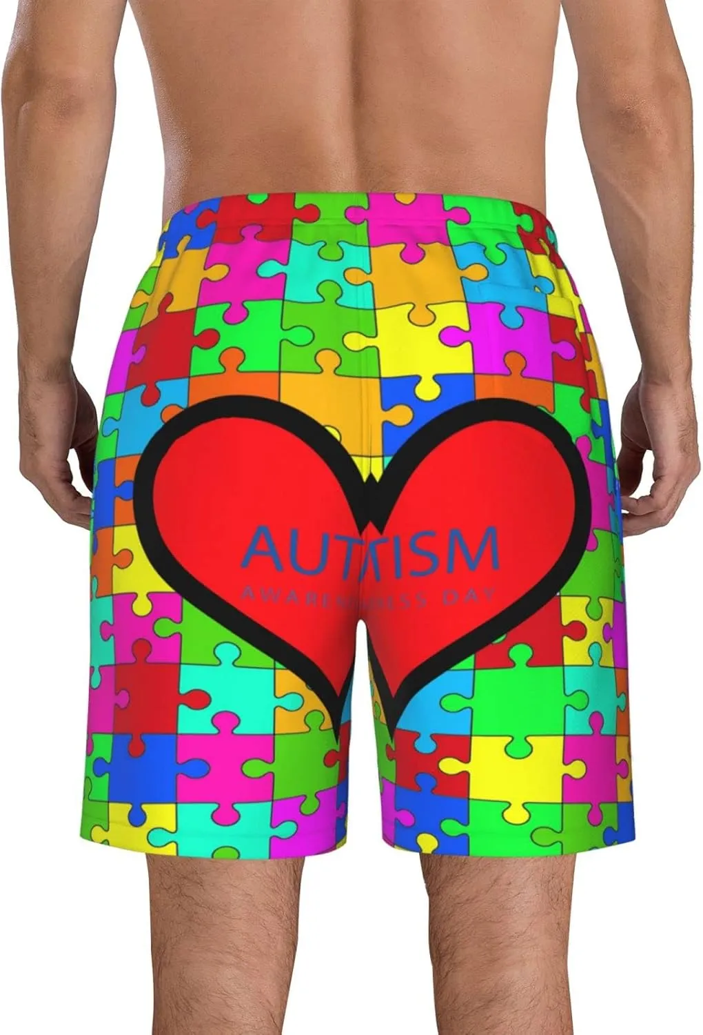 Men's Beach Shorts Drawstring Quick Dry Running Shorts Comfortable Loose Gym Shorts Swimsuit Pants with Pockets