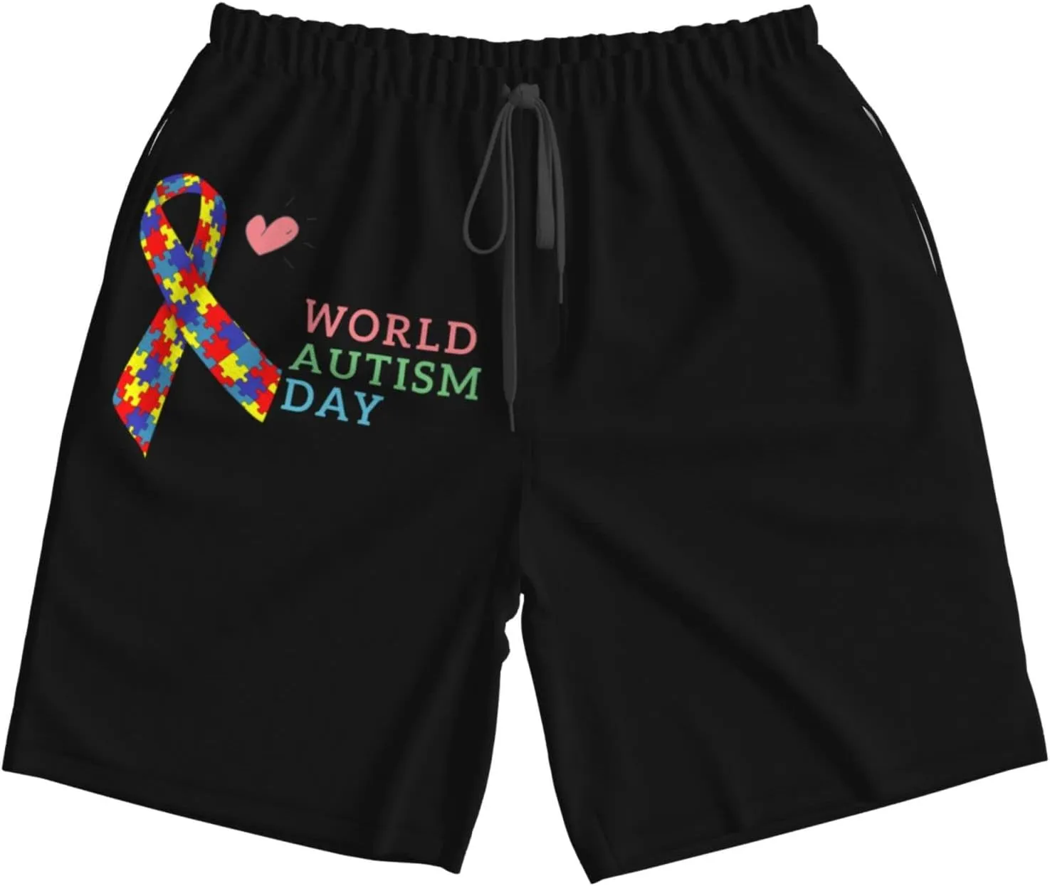 Men's Beach Shorts Drawstring Quick Dry Running Shorts Comfortable Loose Gym Shorts Swimsuit Pants with Pockets