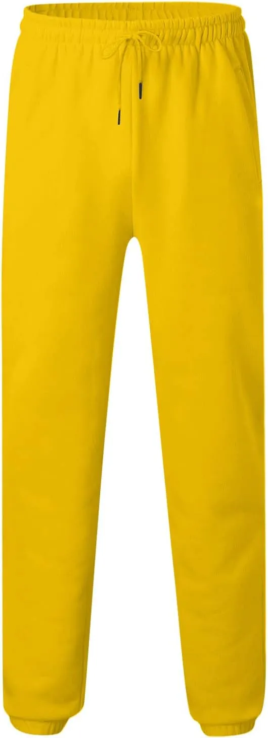 Mens Cargo Pants Casual Drawstring Hiking Pants Joggers Athletic Workout Pants Loose Straight Sweatpants with Pockets