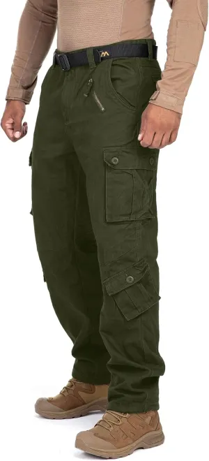 Men's Cargo Pants Casual Tactical Rip Stop Work Cotton Pants 8 Pockets