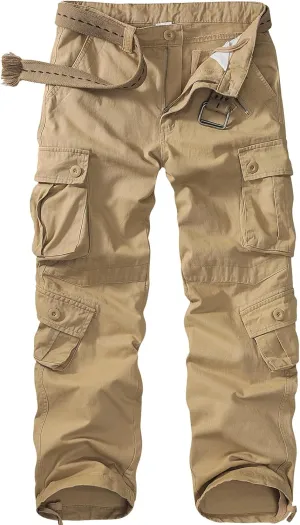 Men's Cargo Pants Casual Tactical Rip Stop Work Cotton Pants 8 Pockets