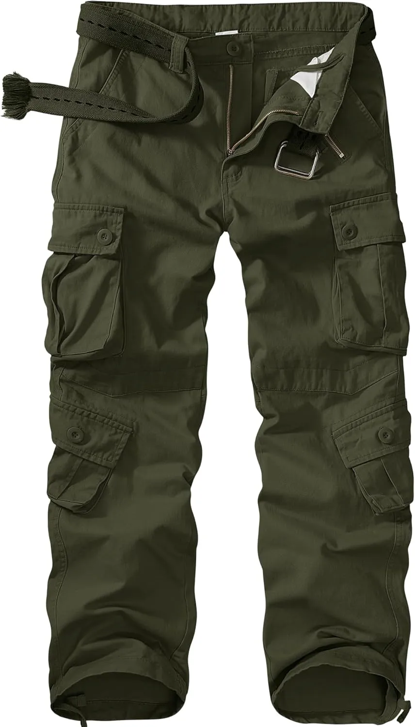 Men's Cargo Pants Casual Tactical Rip Stop Work Cotton Pants 8 Pockets