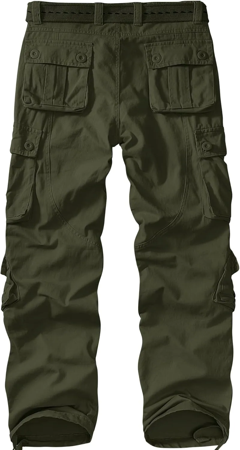 Men's Cargo Pants Casual Tactical Rip Stop Work Cotton Pants 8 Pockets