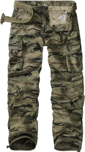 Men's Cargo Pants Casual Tactical Rip Stop Work Cotton Pants 8 Pockets