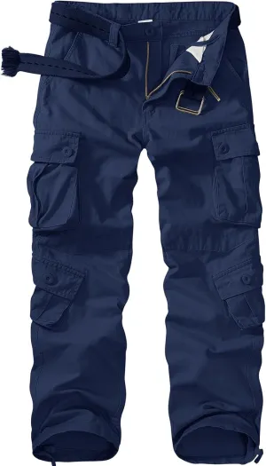 Men's Cargo Pants Casual Tactical Rip Stop Work Cotton Pants 8 Pockets
