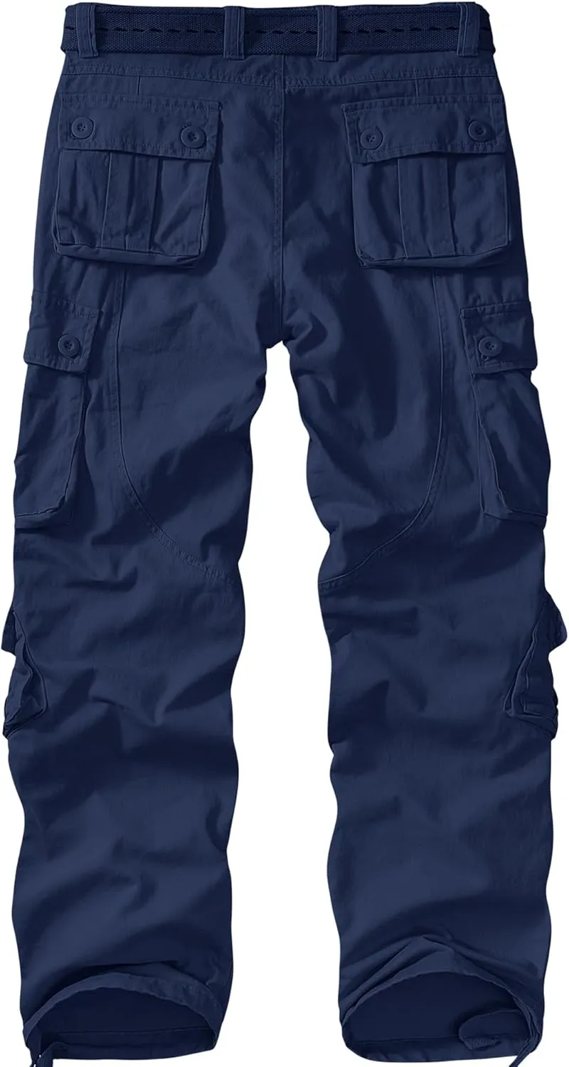 Men's Cargo Pants Casual Tactical Rip Stop Work Cotton Pants 8 Pockets