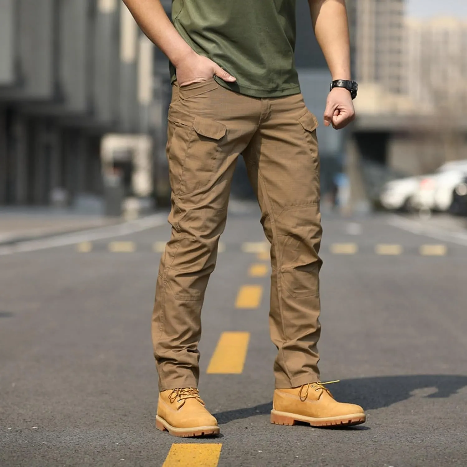 Mens Cargo Pants Hiking Pants Workout Joggers Relaxed Fit Flex Work Pants for Men