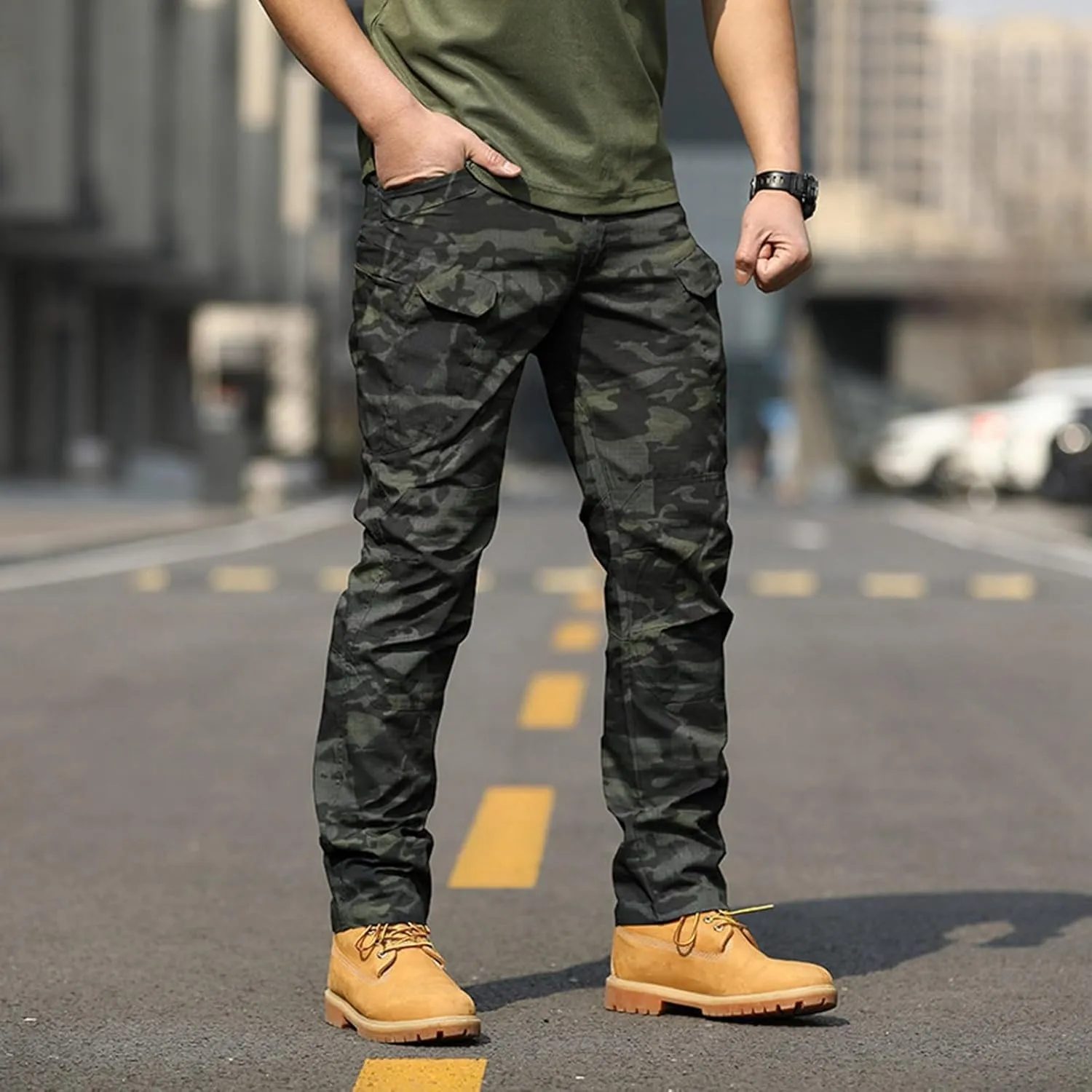 Mens Cargo Pants Hiking Pants Workout Joggers Relaxed Fit Flex Work Pants for Men