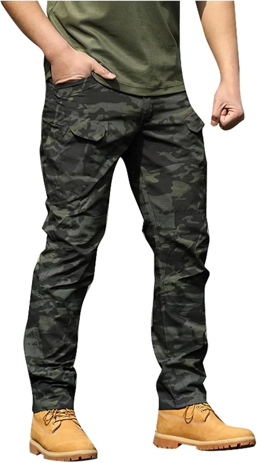 Mens Cargo Pants Hiking Pants Workout Joggers Relaxed Fit Flex Work Pants for Men
