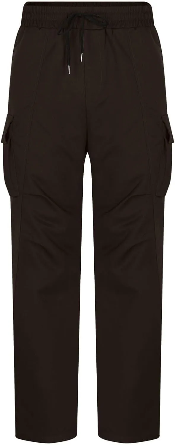 Mens Cargo Pants Relaxed Fit Camping Outdoor Drawstring Trousers for Men Travel Athletic Tapered Joggers
