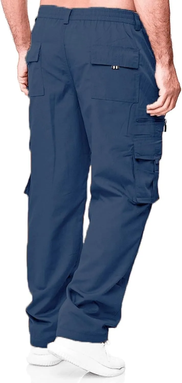 Mens Cargo Pants Relaxed Fit Jogger Sweatpants Hiking Outdoor Trousers Sport Pants with Pockets for Men