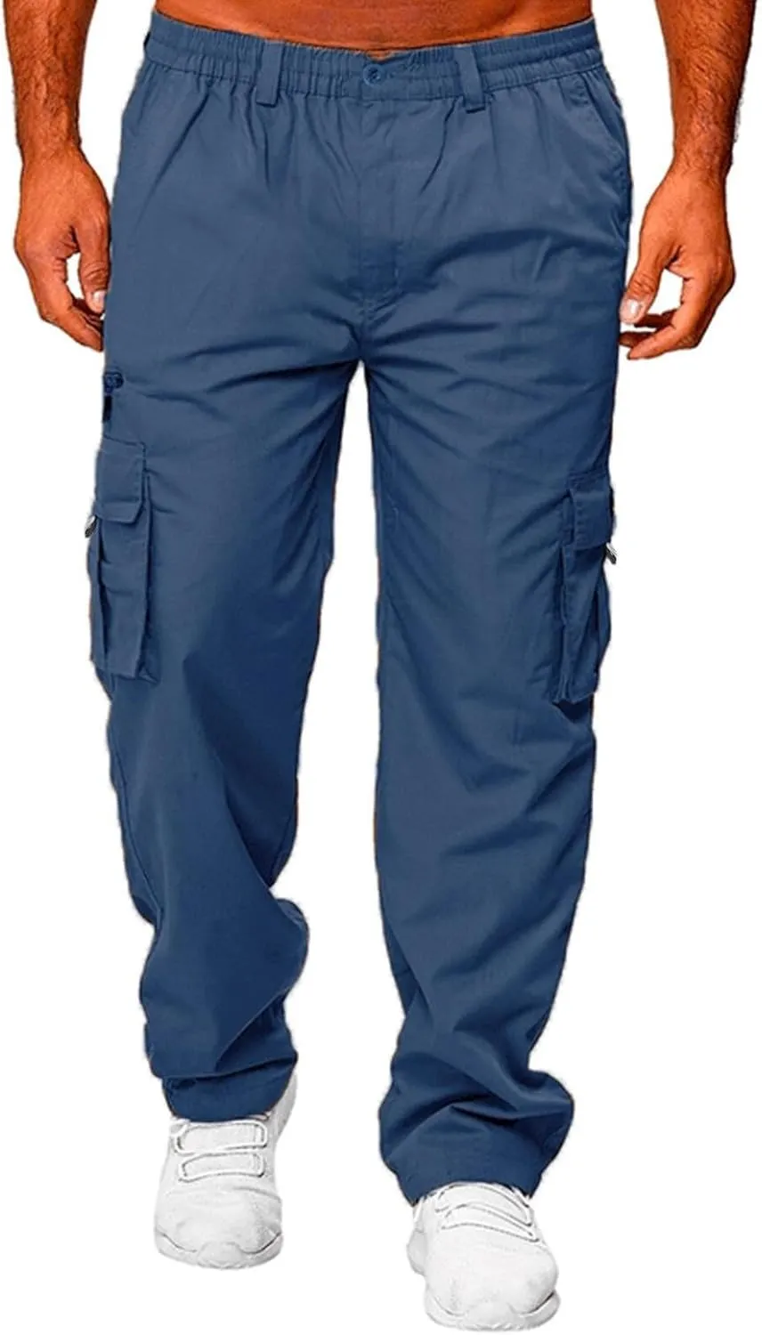 Mens Cargo Pants Relaxed Fit Jogger Sweatpants Hiking Outdoor Trousers Sport Pants with Pockets for Men