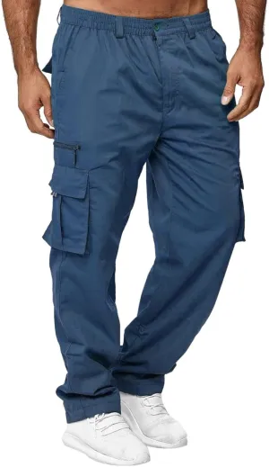 Mens Cargo Pants Relaxed Fit Jogger Sweatpants Hiking Outdoor Trousers Sport Pants with Pockets for Men