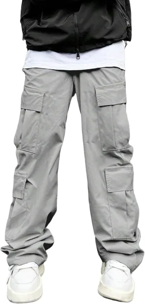Mens Cargo Work Pants Relaxed Fit Tactical Ripstop Pants Baggy Stretch Camping Sweatpants Outdoor