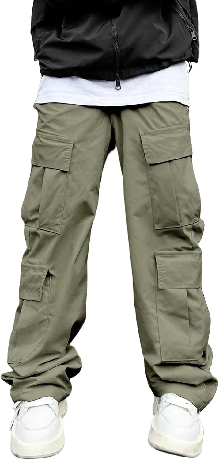 Mens Cargo Work Pants Relaxed Fit Tactical Ripstop Pants Baggy Stretch Camping Sweatpants Outdoor