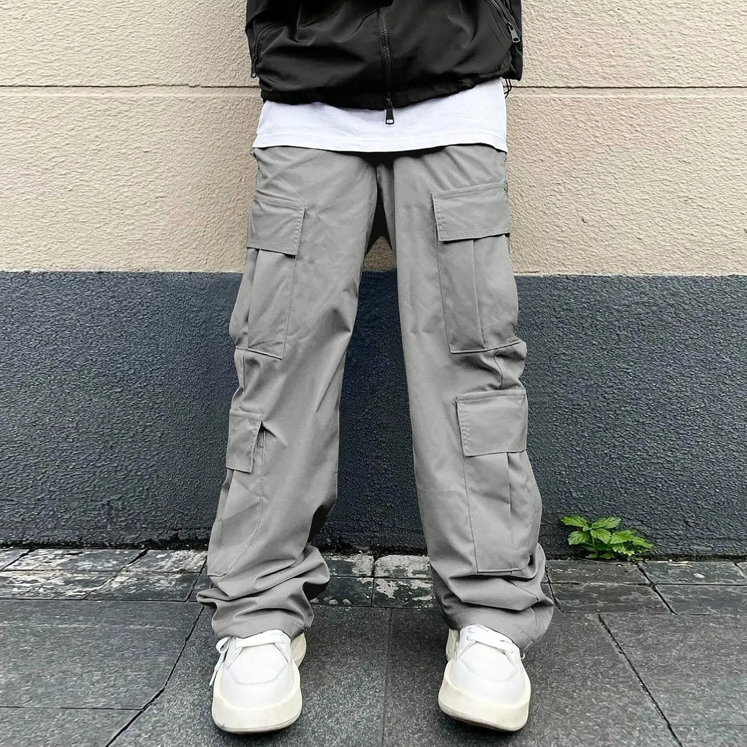 Mens Cargo Work Pants Relaxed Fit Tactical Ripstop Pants Baggy Stretch Camping Sweatpants Outdoor