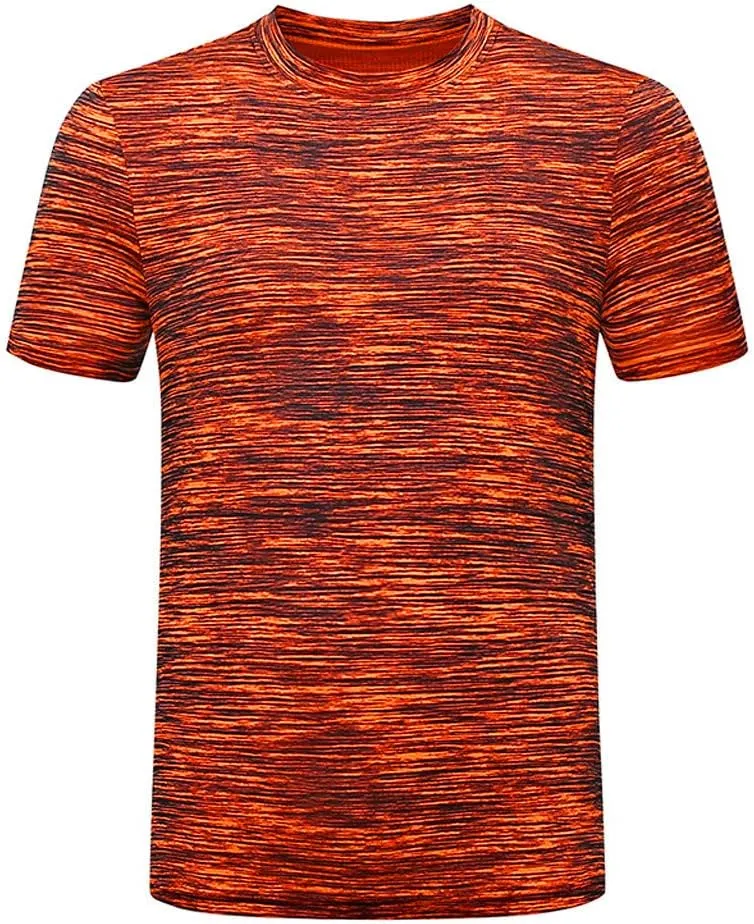 Men's Casual Crew Neck Sweatshirt Breathable Short Sleeve T Shirt Quick Dry Plain Performance Tee Workout Gym Activewear