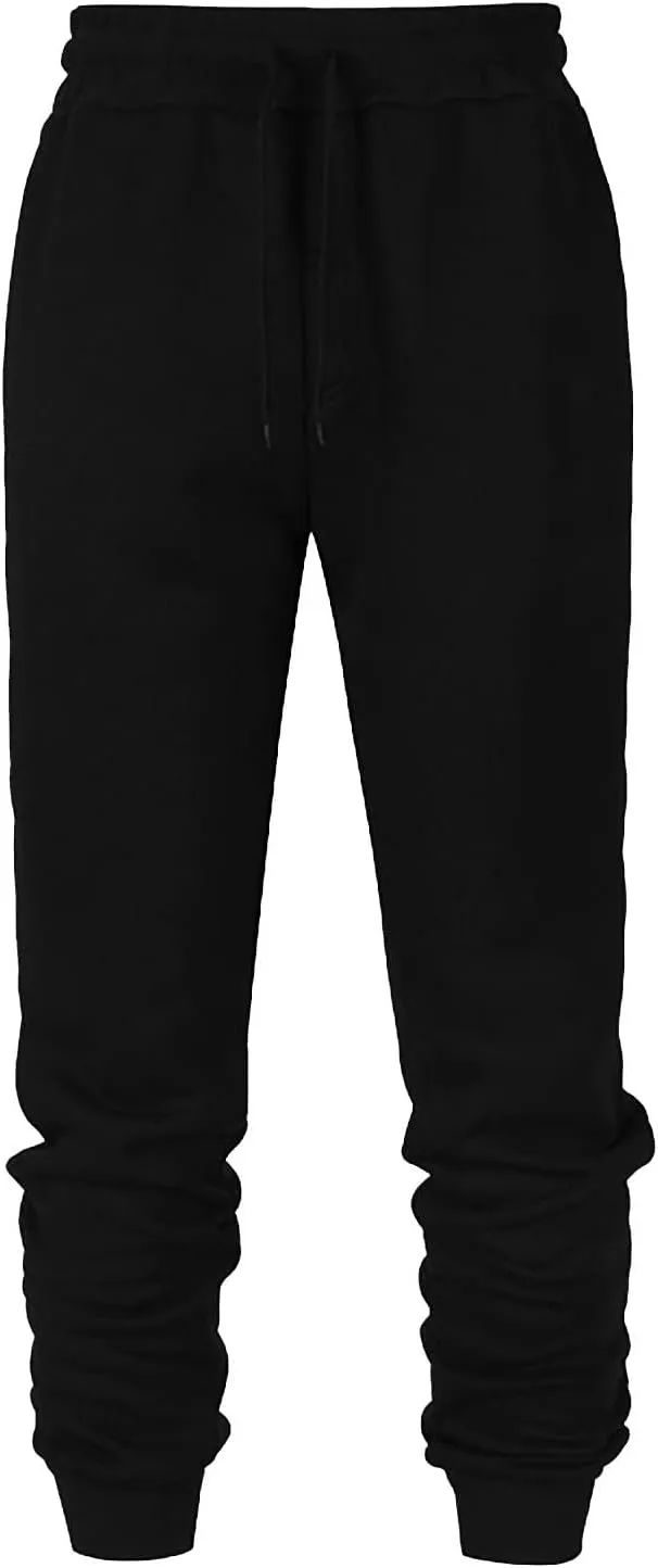 Mens Casual Joggers Pants Hiking Drawstring Athletic Running Workout Active Straight Leg Track Cargo Sweatpants