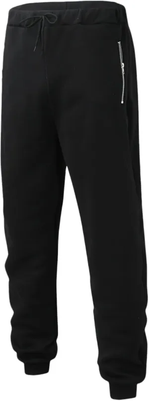 Men's Casual Joggers Sweatpants, Baggy Elastic Waist Drawstring Trousers Workout Long Sweat Pants with Zipper Pockets