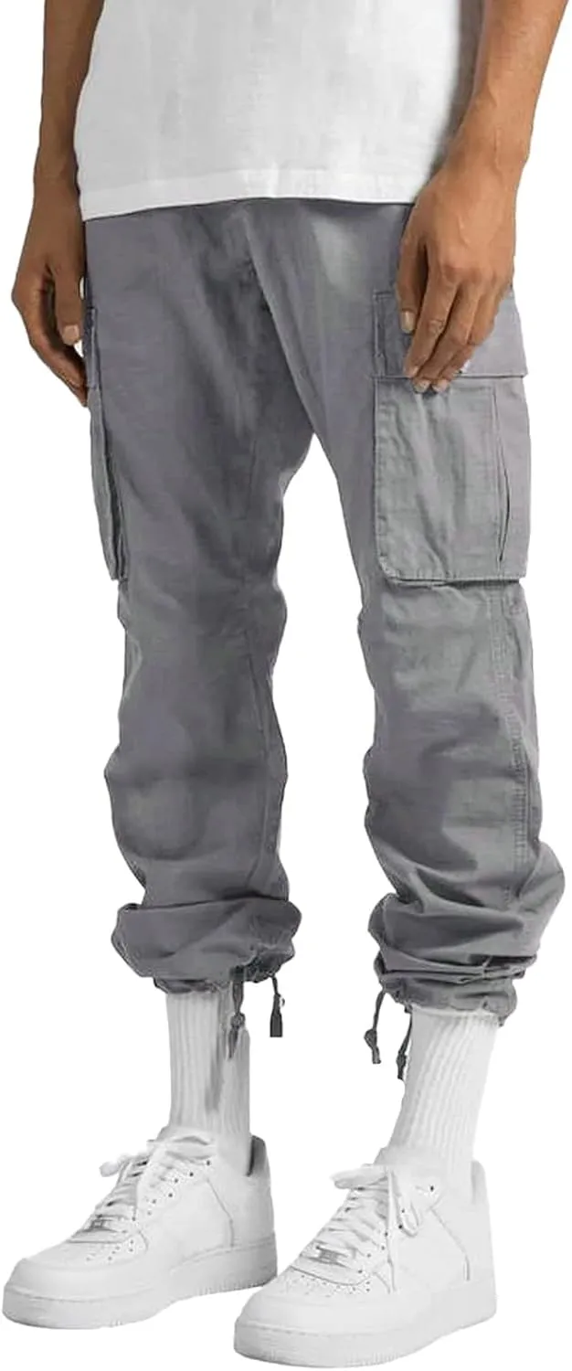 Mens Casual Joggers Unisex Fleece Jogging Bottoms Neon Orange Sweatpants Men Workout Pants for Men Travel Pants