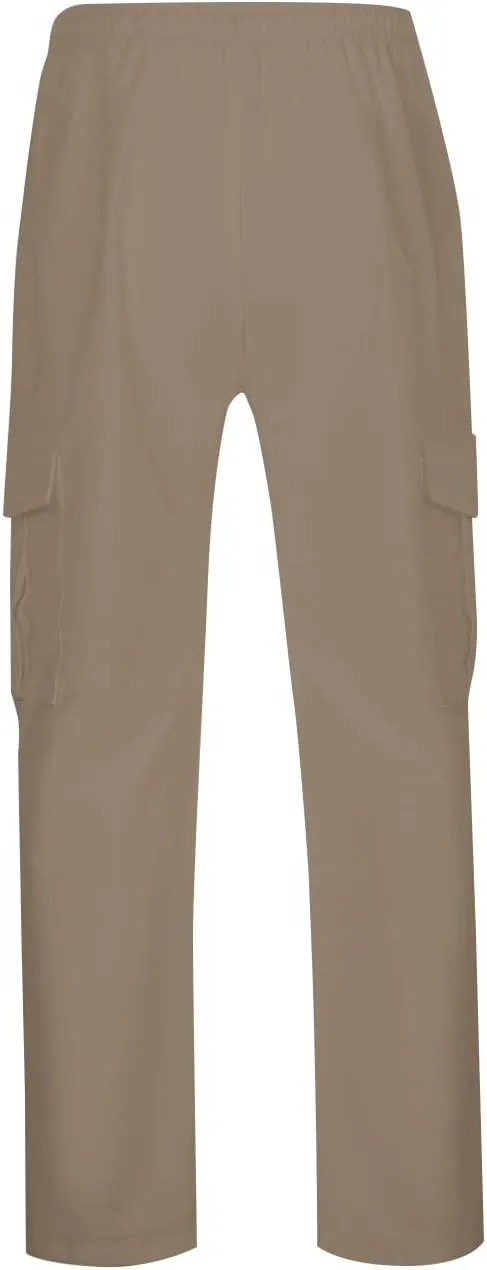 Mens Casual Pants Drawstring Elastic Waist Fleece Baggy Sweatpants Joggers Cargo Straight Leg Trousers with Pockets
