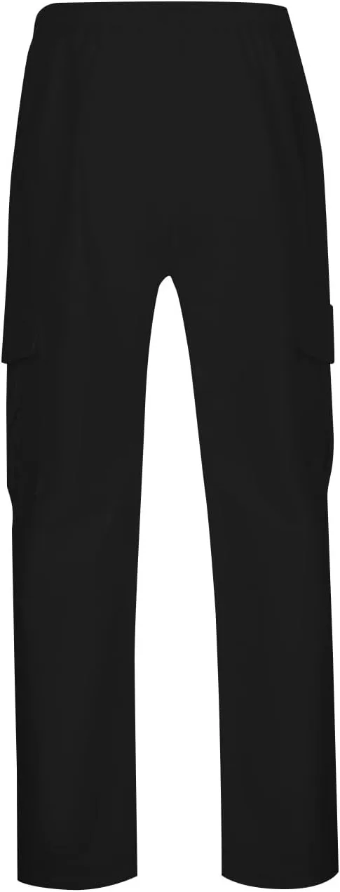 Mens Casual Pants Drawstring Elastic Waist Fleece Baggy Sweatpants Joggers Cargo Straight Leg Trousers with Pockets