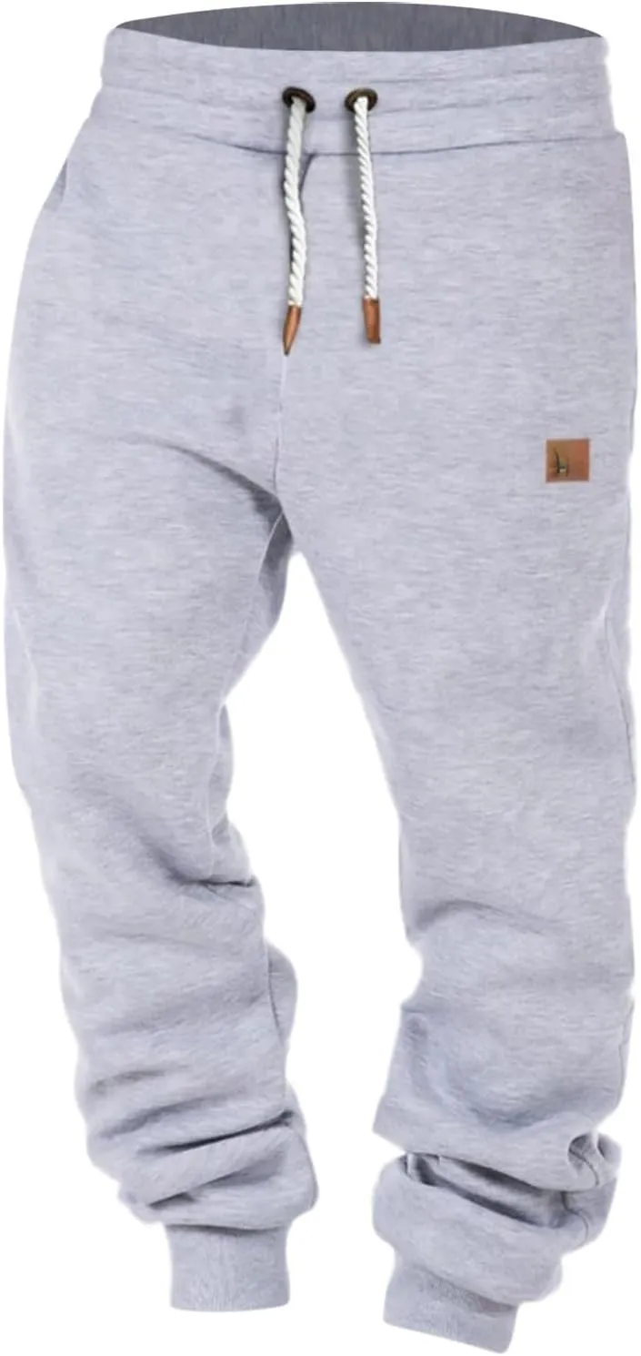 Mens Corduroy Cargo Pants, Baggy Casual Sweatpants, Athletic Drawstring Elastic Waist Relaxed Fit Pants with Pockets