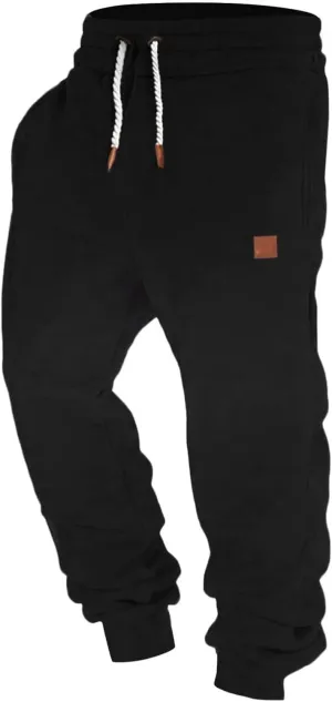 Mens Corduroy Cargo Pants, Baggy Casual Sweatpants, Athletic Drawstring Elastic Waist Relaxed Fit Pants with Pockets