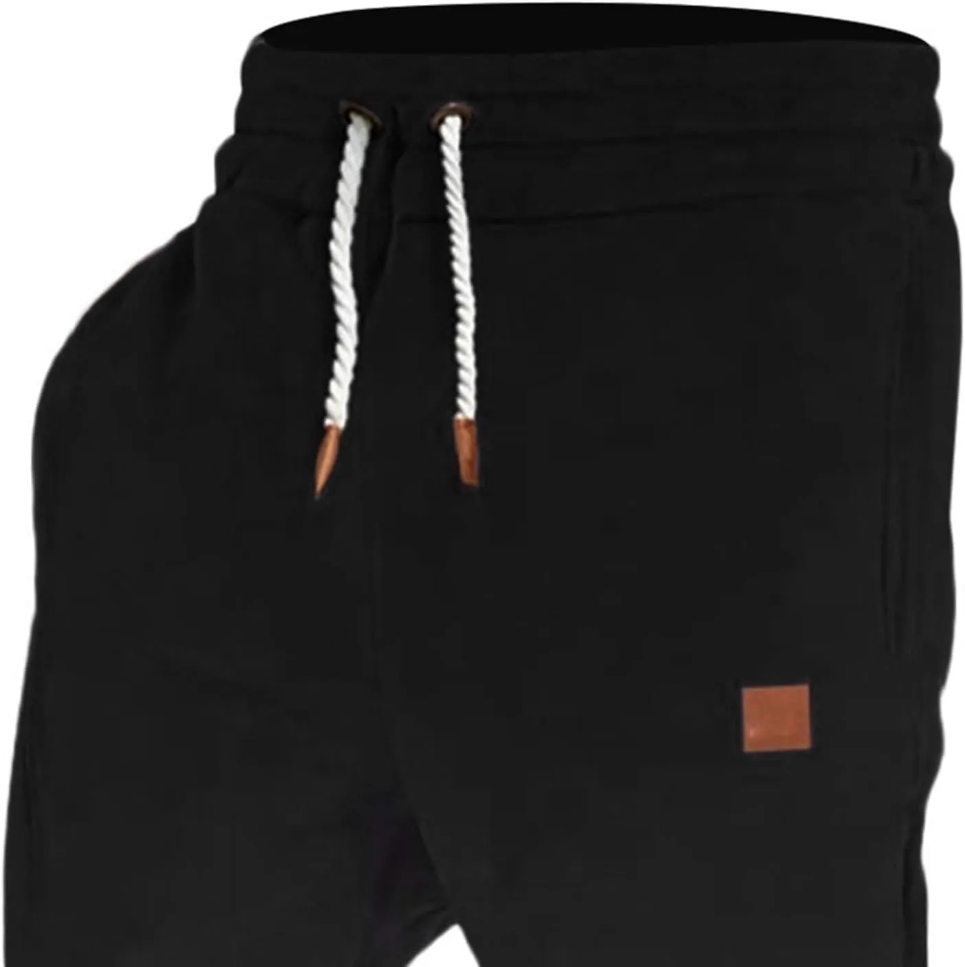 Mens Corduroy Cargo Pants, Baggy Casual Sweatpants, Athletic Drawstring Elastic Waist Relaxed Fit Pants with Pockets