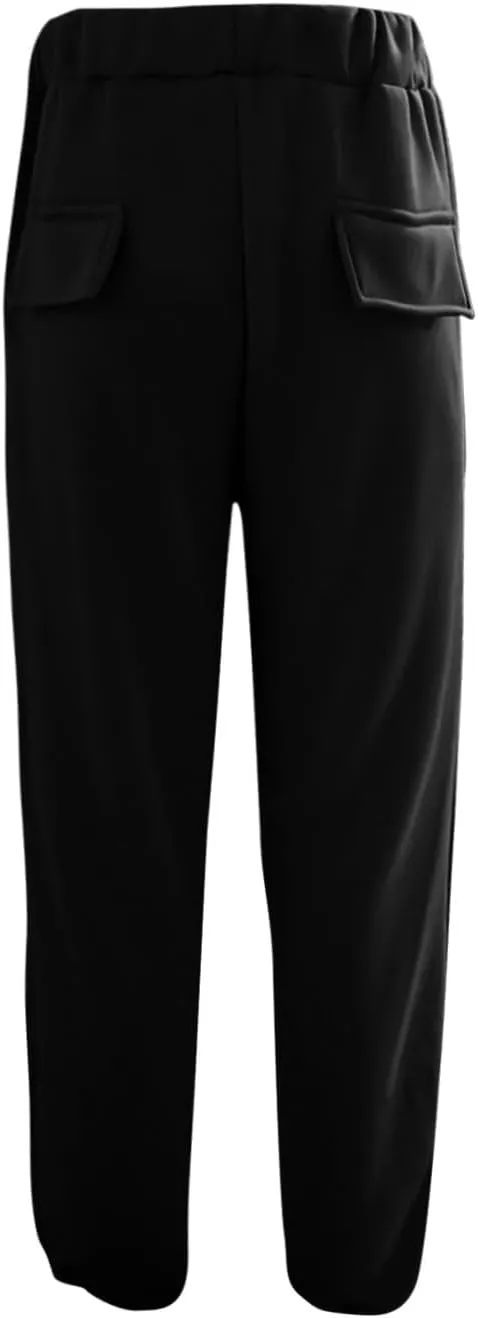 Mens Fleece Sweatpants Baggy Cargo Joggers Loose Fit Casual Drawstring Elastic Waist Sweat Pants Gym Athletic Pockets