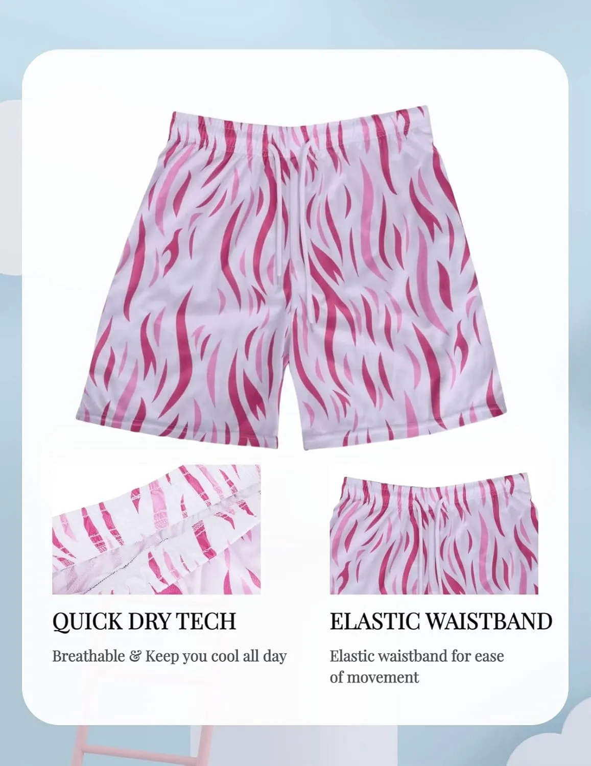 Men's Graphic Basketball Shorts - Breathable Mesh Workout Shorts, Quick-Dry Gym & Beach, Streetwear Casual Athletic Shorts