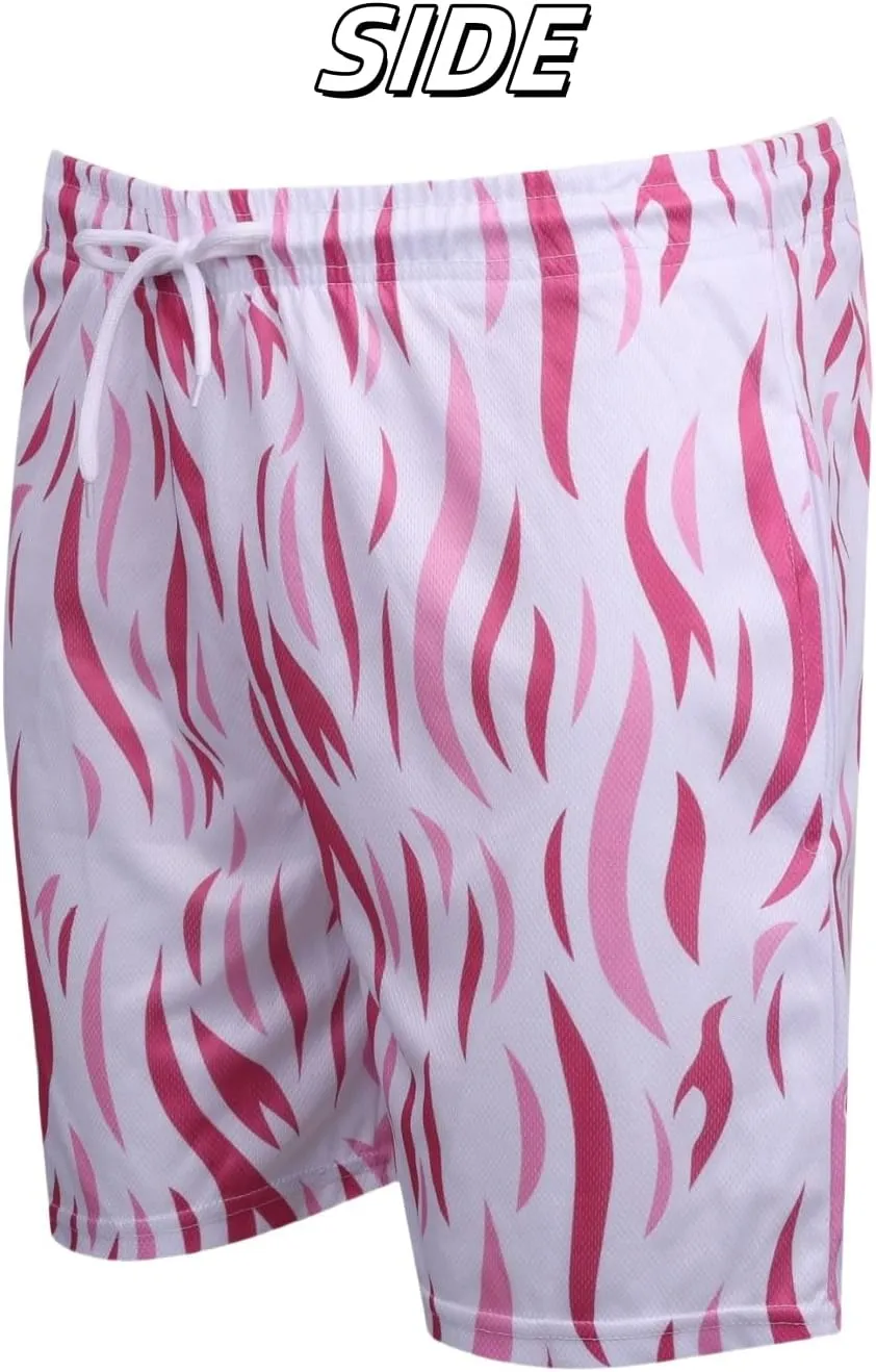 Men's Graphic Basketball Shorts - Breathable Mesh Workout Shorts, Quick-Dry Gym & Beach, Streetwear Casual Athletic Shorts