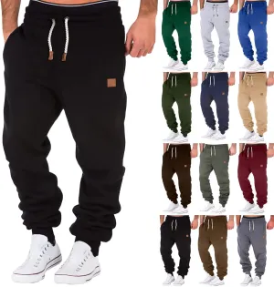 Men's Heavyweight Cargo Sweatpants Stretch Elastic Waist Drawstring Sweat Pants Workout Jogger Pants Sport Trouser