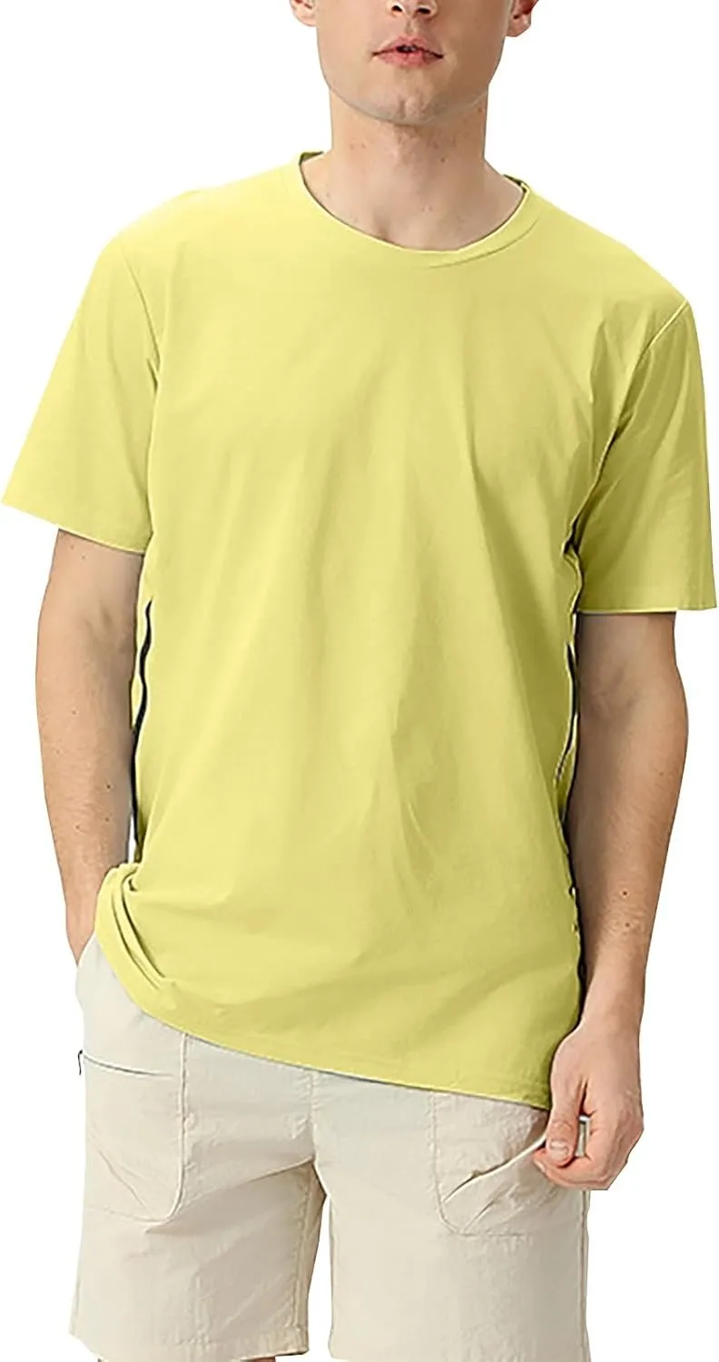 Men's Ice Silk Cooling Tshirt Short Sleeve Lightweight Top Quick Dry Breathable Stretch Workout Gym Training Activewear