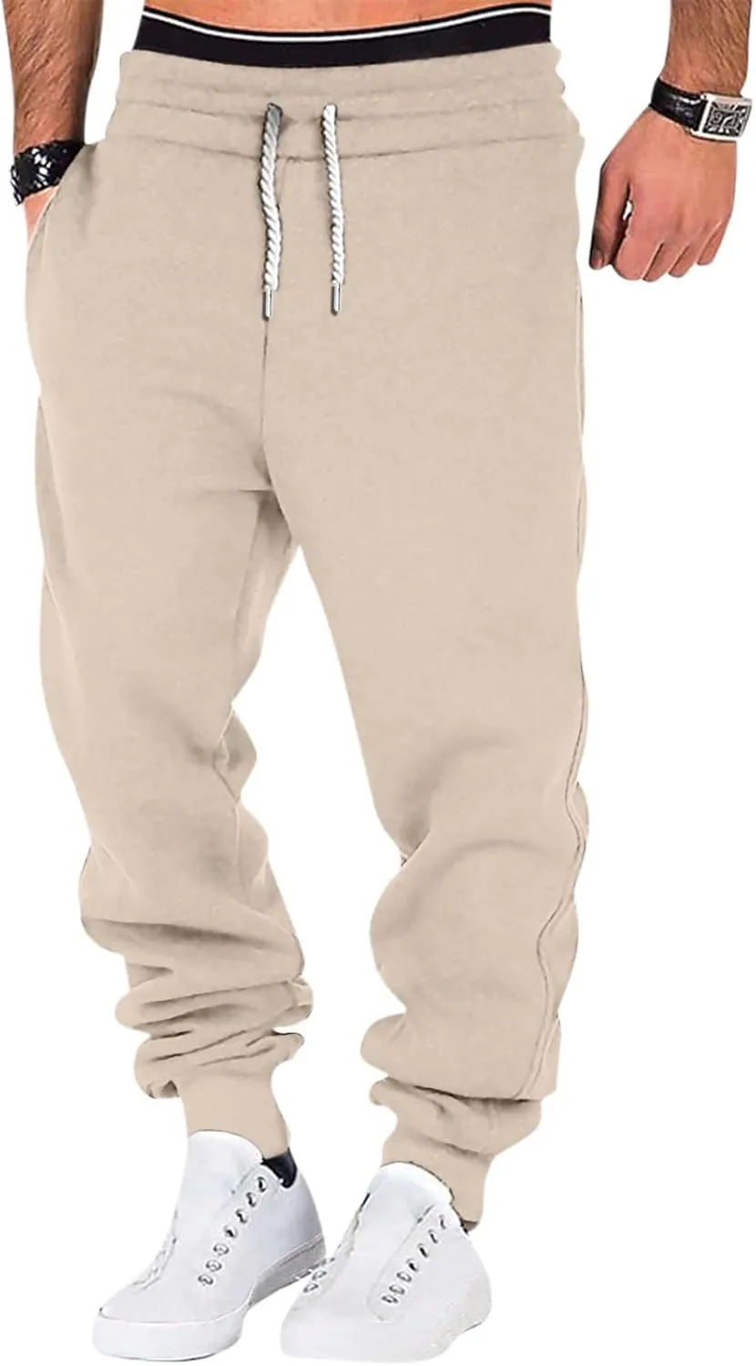 Mens Joggers Loose Fit Vintage Streetwear Cargo Joggers Men Lounge Tapered Elastic Waist Pants
