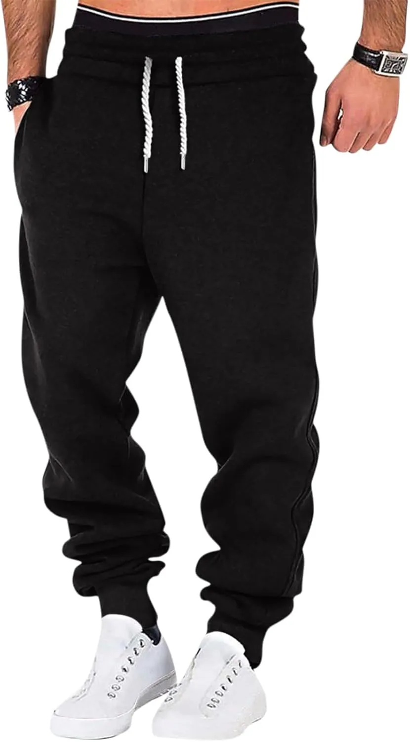 Mens Joggers Loose Fit Vintage Streetwear Cargo Joggers Men Lounge Tapered Elastic Waist Pants