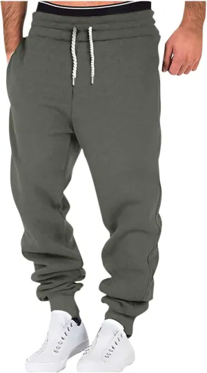 Mens Joggers Loose Fit Vintage Streetwear Cargo Joggers Men Lounge Tapered Elastic Waist Pants