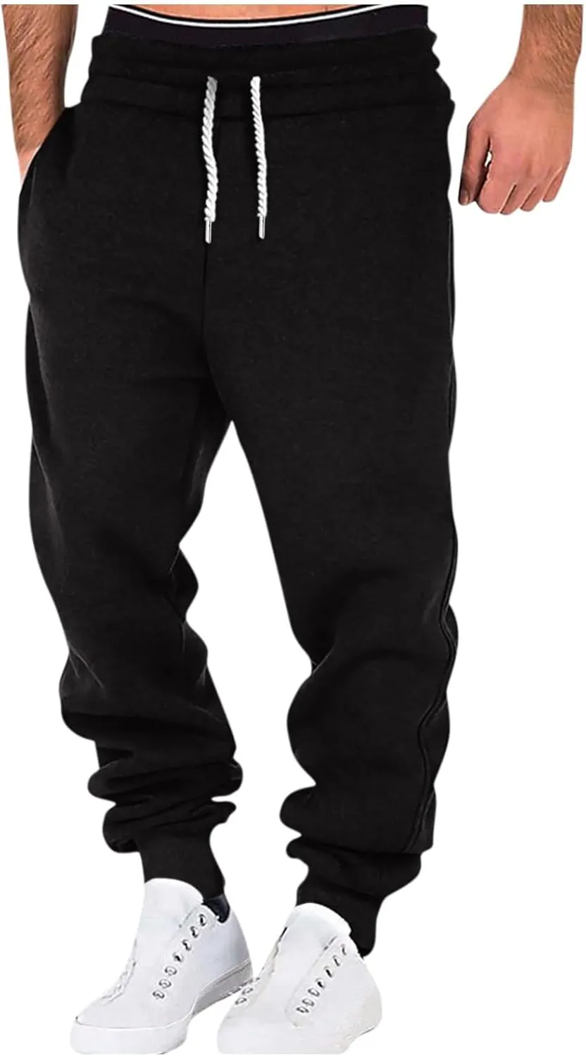 Mens Joggers Loose Fit Vintage Streetwear Cargo Joggers Men Lounge Tapered Elastic Waist Pants