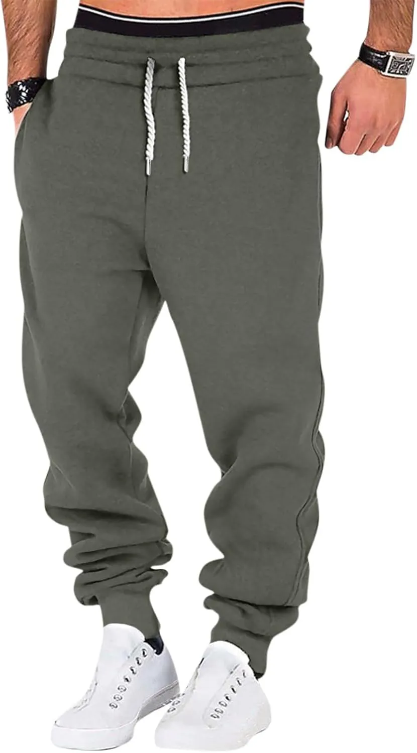 Mens Joggers Loose Fit Vintage Streetwear Cargo Joggers Men Lounge Tapered Elastic Waist Pants